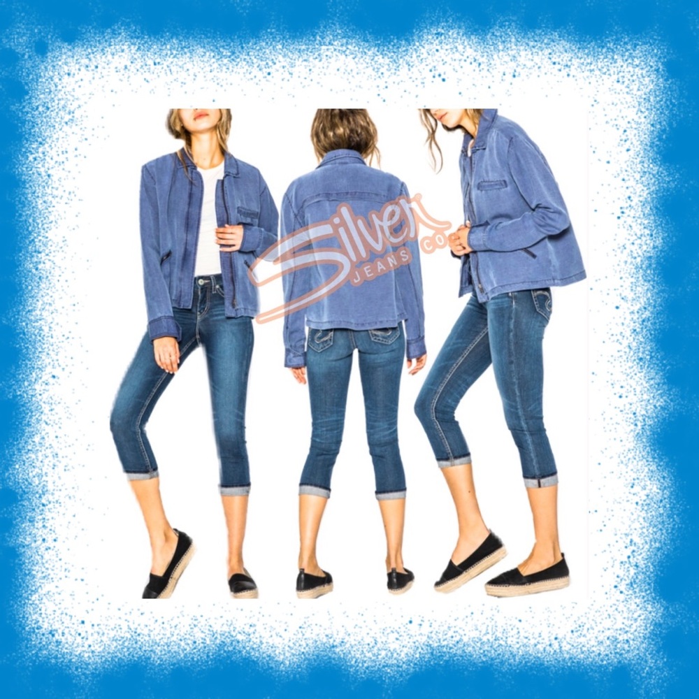 Silver Suki Fluid Denim Suki Mid Capri